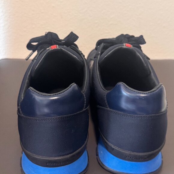 Prada Men's Canvas and Leather Runners - Picture 4 of 6